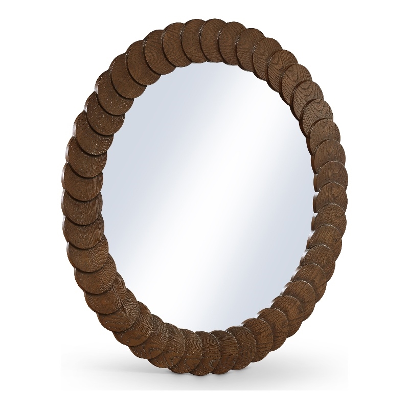Meridian Furniture Revolve Brown Oak Veneer Mirror