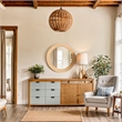 Meridian Furniture Revolve Natural Oak Veneer Mirror