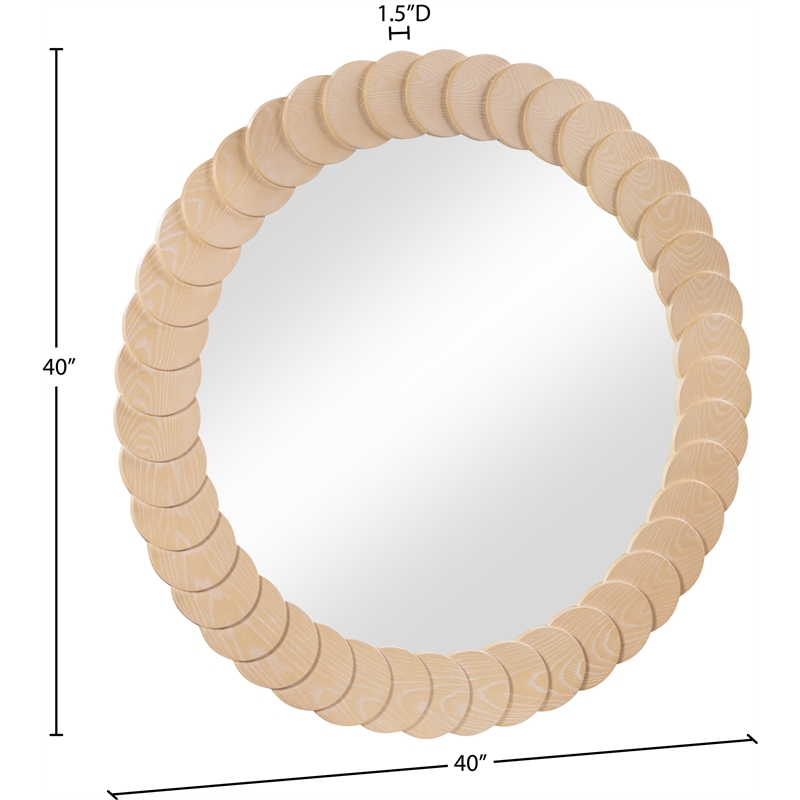 Meridian Furniture Revolve Natural Oak Veneer Mirror