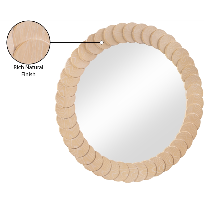 Meridian Furniture Revolve Natural Oak Veneer Mirror