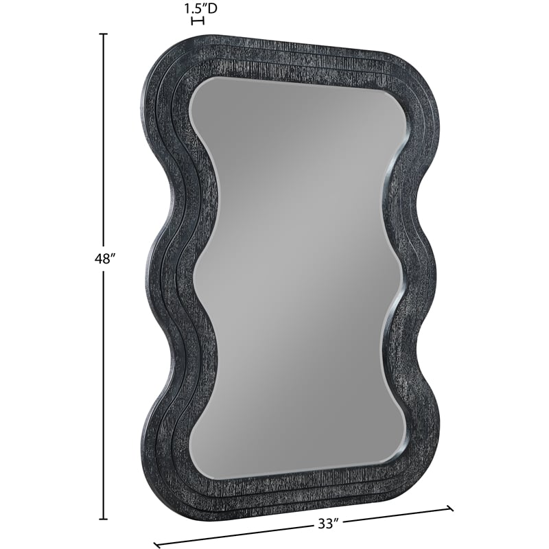 Meridian Furniture Bellagio Black Oak Veneer Mirror
