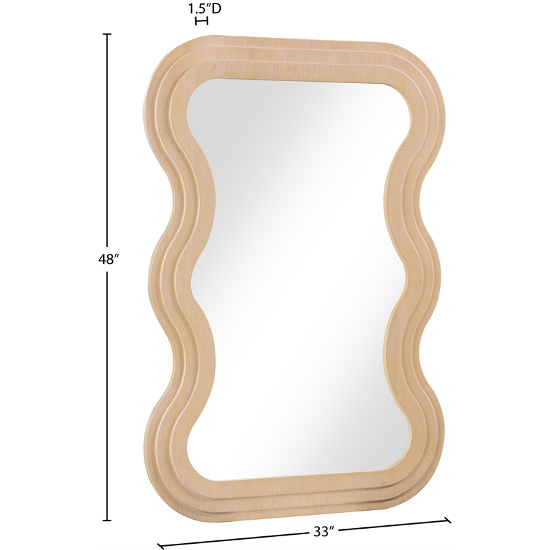 Meridian Furniture Bellagio Natural Oak Veneer Mirror