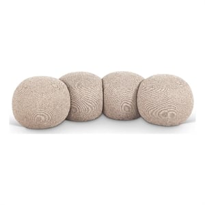 Meridian Furniture Apollo Beige Boucle Fabric Bench