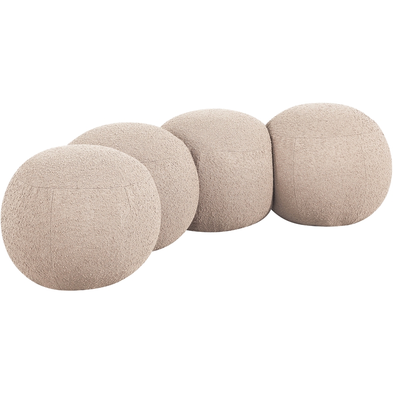 Meridian Furniture Apollo Beige Boucle Fabric Bench