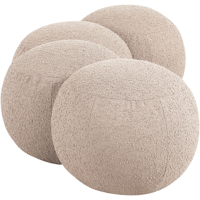 Meridian Furniture Apollo Beige Boucle Fabric Bench