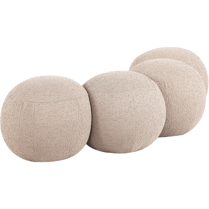 Meridian Furniture Apollo Beige Boucle Fabric Bench