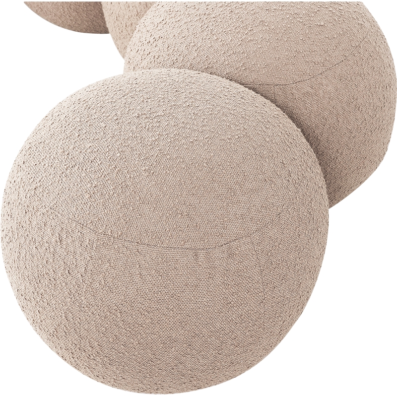 Meridian Furniture Apollo Beige Boucle Fabric Bench