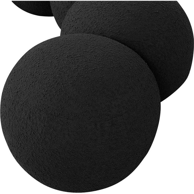 Meridian Furniture Apollo Black Boucle Fabric Bench