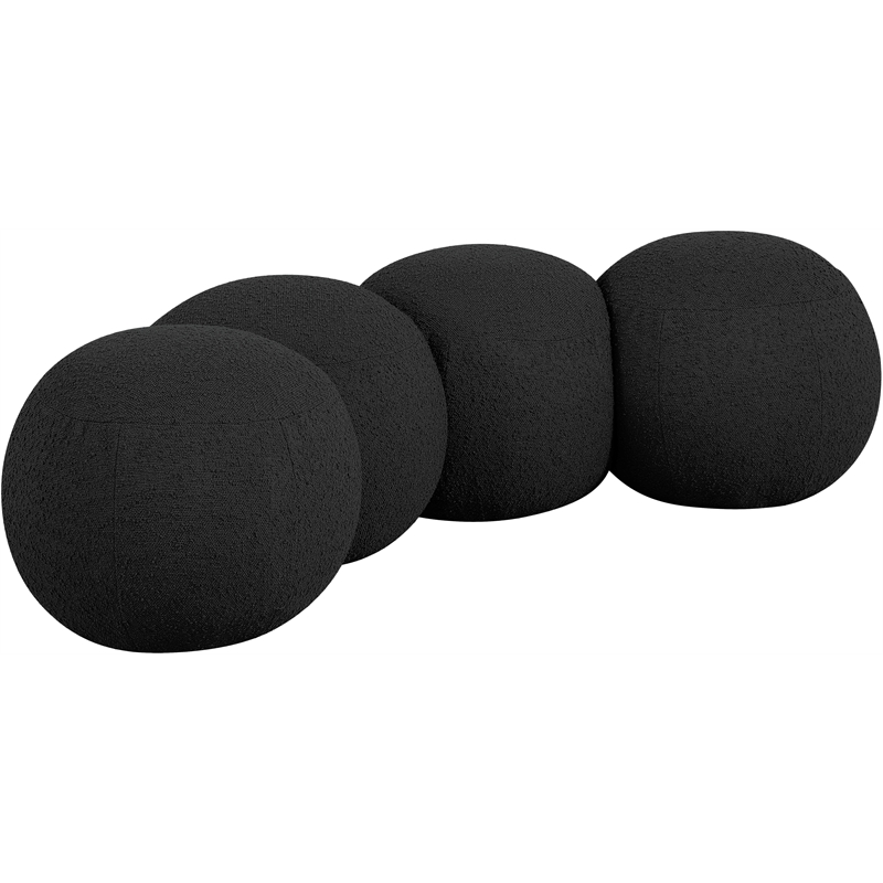 Meridian Furniture Apollo Black Boucle Fabric Bench