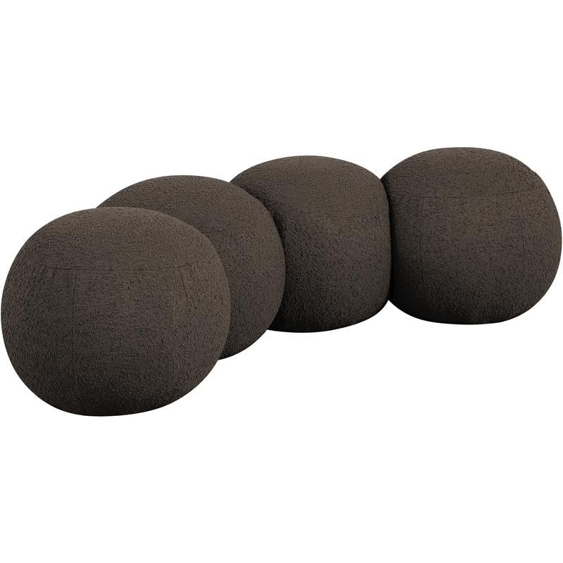 Meridian Furniture Apollo Brown Boucle Fabric Bench