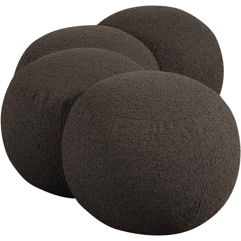 Meridian Furniture Apollo Brown Boucle Fabric Bench