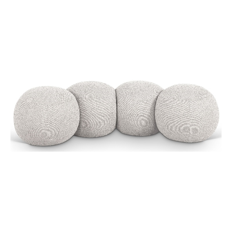 Meridian Furniture Apollo Cream Boucle Fabric Bench