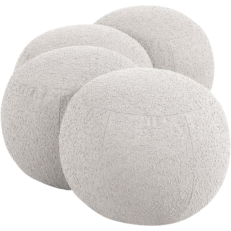 Meridian Furniture Apollo Cream Boucle Fabric Bench