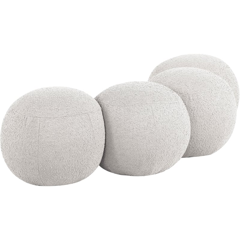 Meridian Furniture Apollo Cream Boucle Fabric Bench