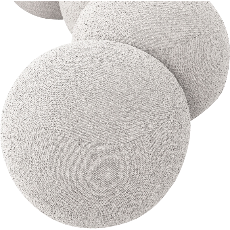 Meridian Furniture Apollo Cream Boucle Fabric Bench