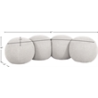 Meridian Furniture Apollo Cream Boucle Fabric Bench