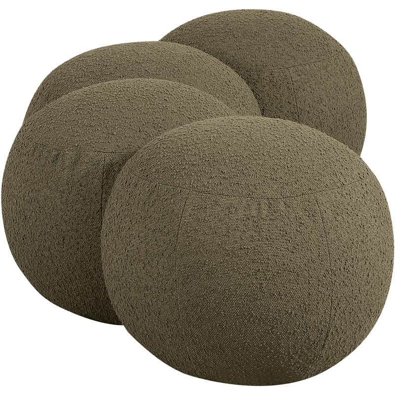 Meridian Furniture Apollo Olive Boucle Fabric Bench