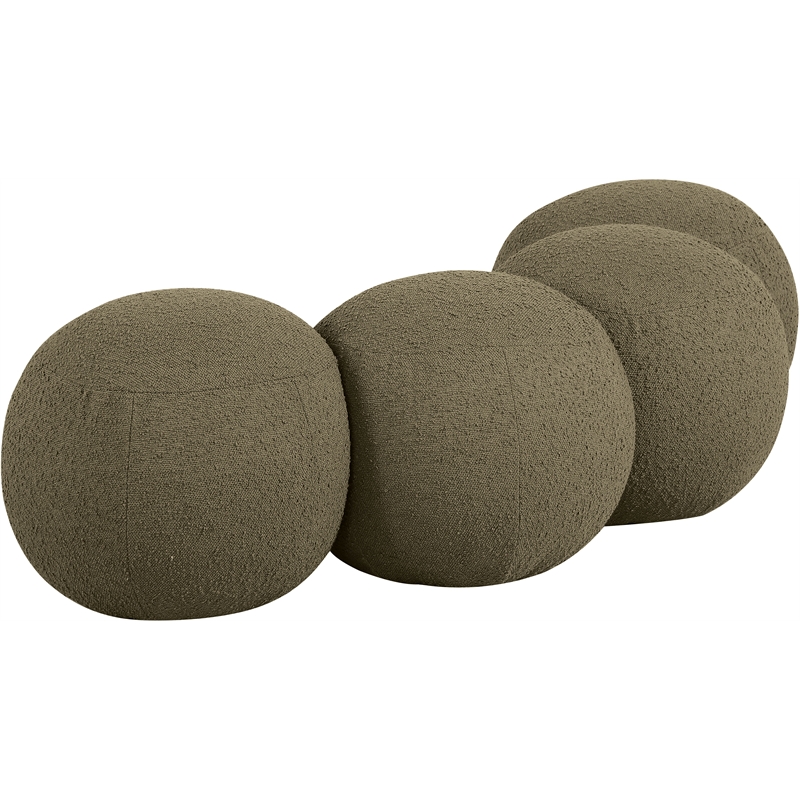 Meridian Furniture Apollo Olive Boucle Fabric Bench