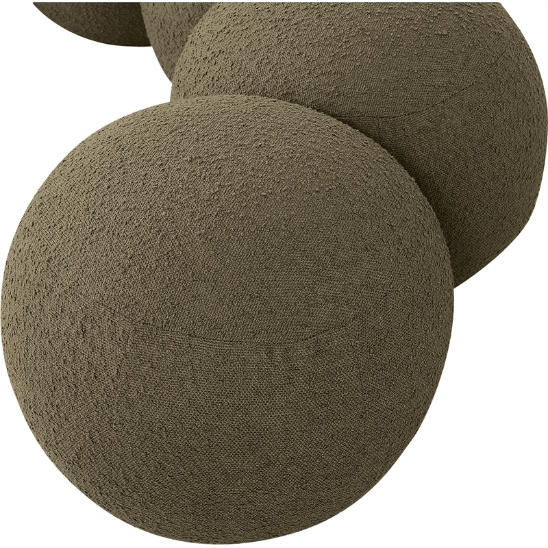 Meridian Furniture Apollo Olive Boucle Fabric Bench