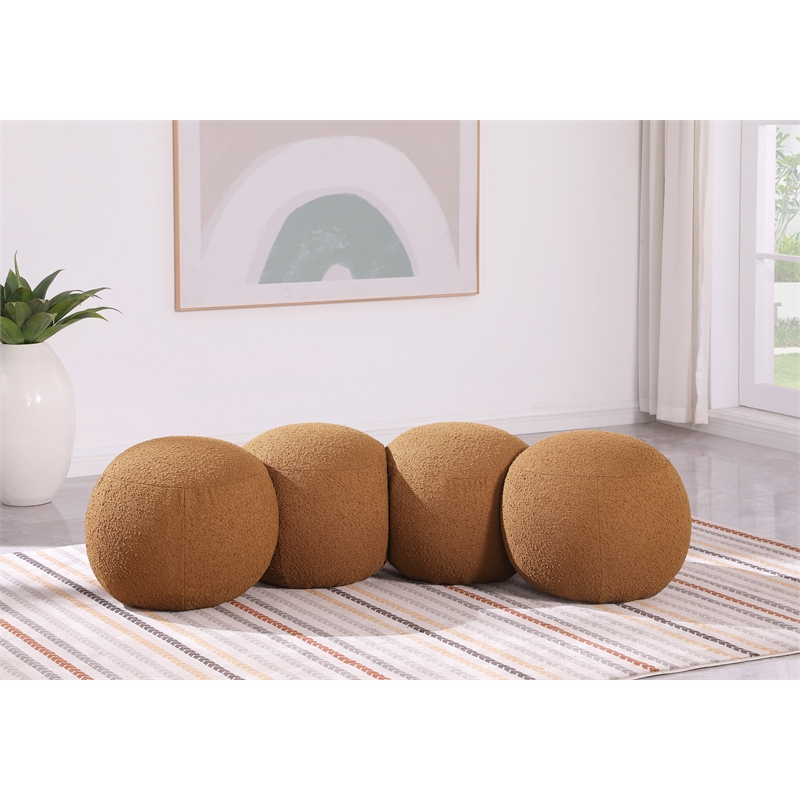 Meridian Furniture Apollo Saddle Boucle Fabric Bench