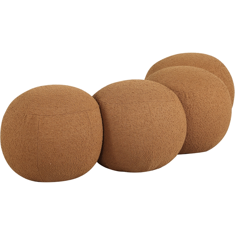 Meridian Furniture Apollo Saddle Boucle Fabric Bench