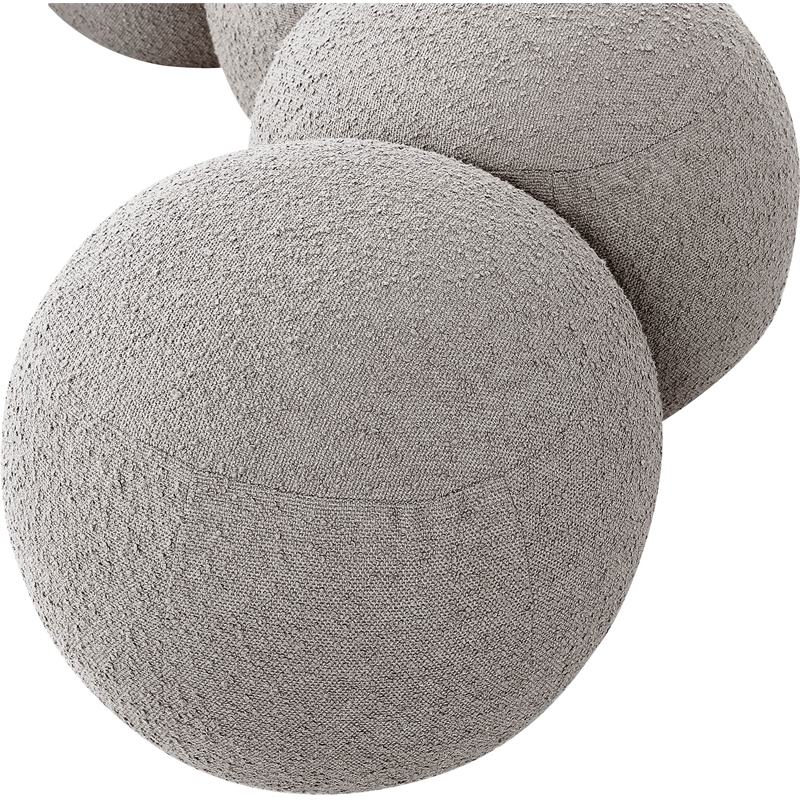 Meridian Furniture Apollo Taupe Boucle Fabric Bench