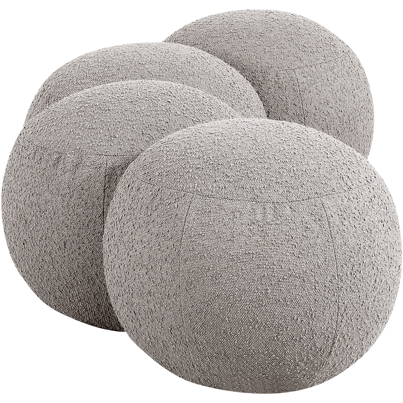 Meridian Furniture Apollo Taupe Boucle Fabric Bench