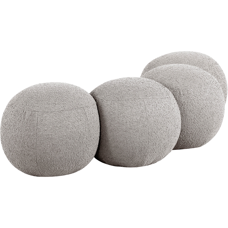 Meridian Furniture Apollo Taupe Boucle Fabric Bench