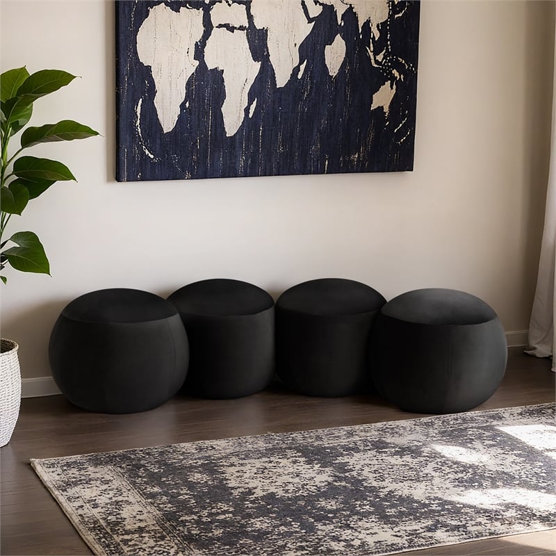 Meridian Furniture Apollo Black Velvet Bench