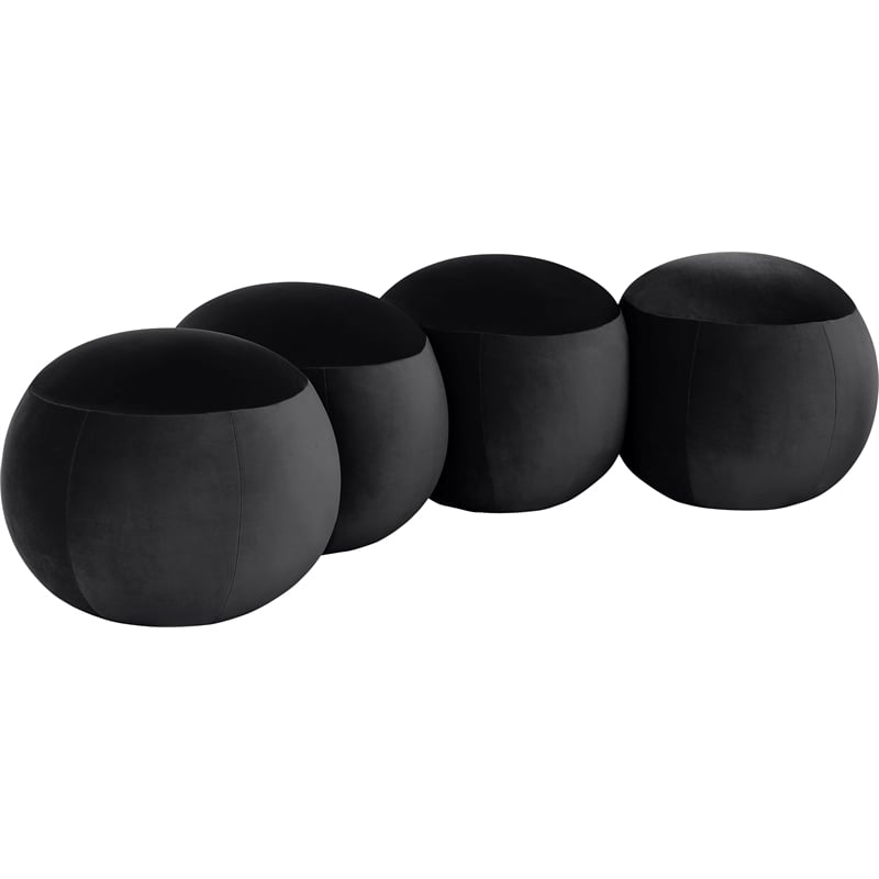 Meridian Furniture Apollo Black Velvet Bench
