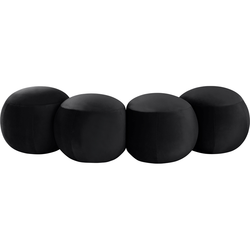 Meridian Furniture Apollo Black Velvet Bench