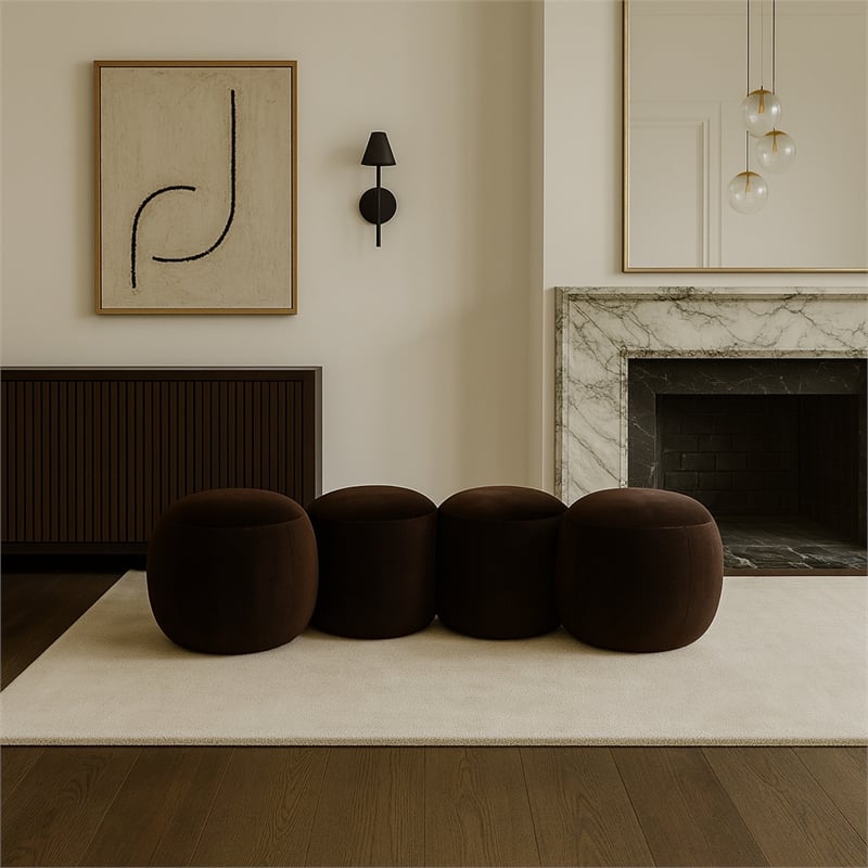 Meridian Furniture Apollo Brown Velvet Bench