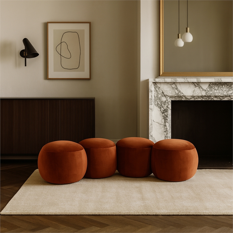 Meridian Furniture Apollo Cognac Velvet Bench