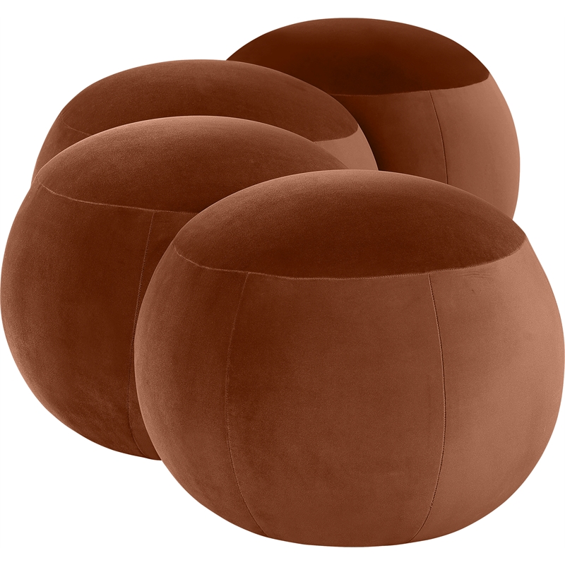 Meridian Furniture Apollo Cognac Velvet Bench