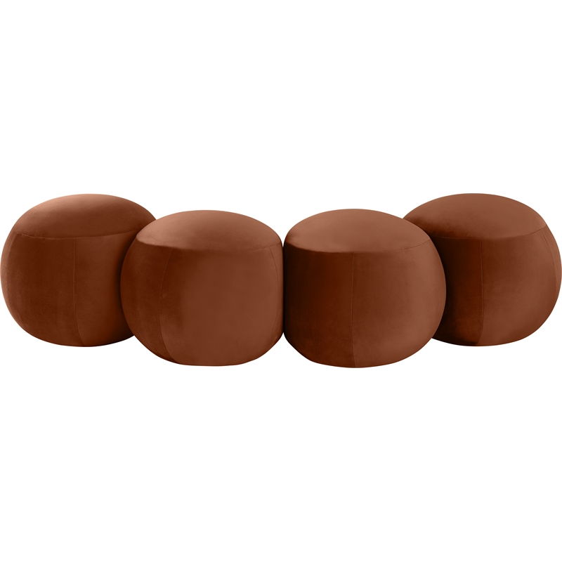 Meridian Furniture Apollo Cognac Velvet Bench