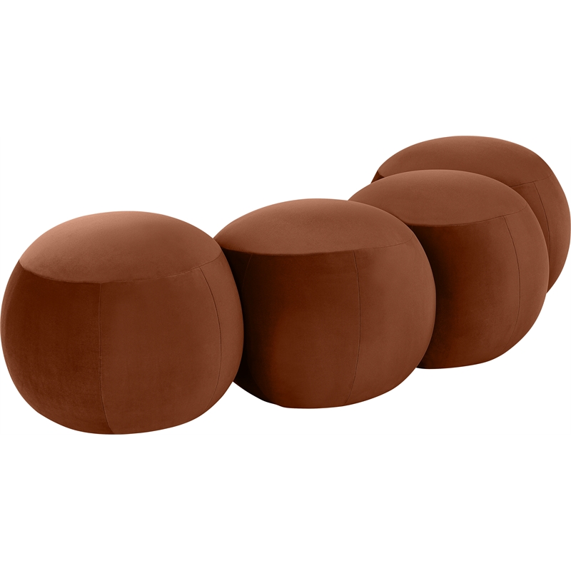 Meridian Furniture Apollo Cognac Velvet Bench