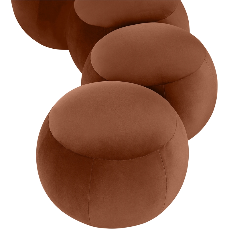 Meridian Furniture Apollo Cognac Velvet Bench