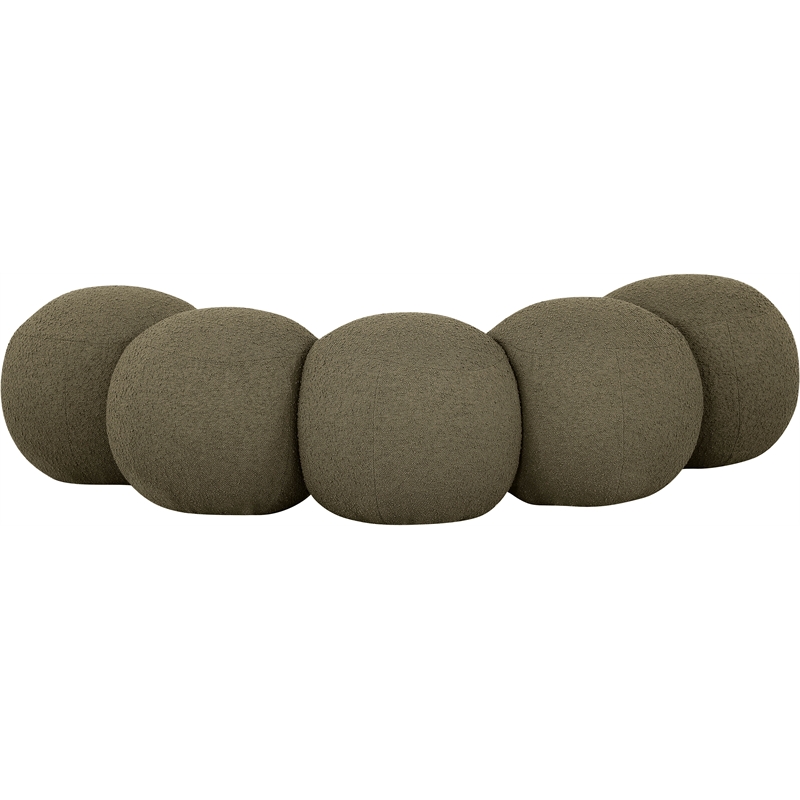 Meridian Furniture Apollo Olive Boucle Fabric Bench