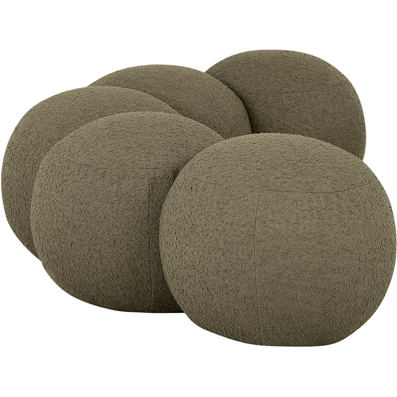 Meridian Furniture Apollo Olive Boucle Fabric Bench