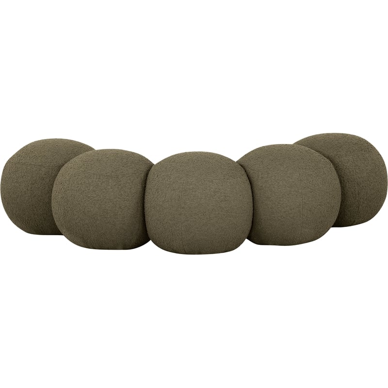 Meridian Furniture Apollo Olive Boucle Fabric Bench