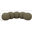 Meridian Furniture Apollo Olive Boucle Fabric Bench