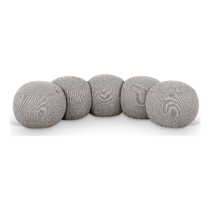 Meridian Furniture Apollo Taupe Boucle Fabric Bench