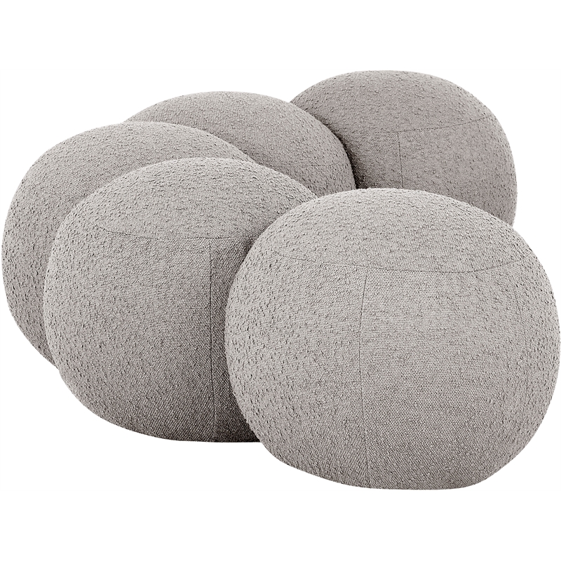Meridian Furniture Apollo Taupe Boucle Fabric Bench