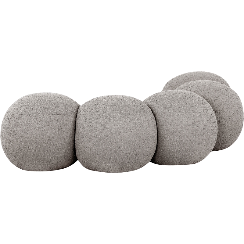 Meridian Furniture Apollo Taupe Boucle Fabric Bench