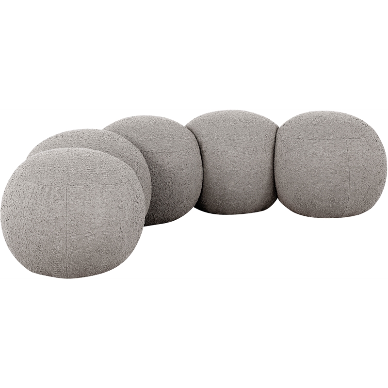 Meridian Furniture Apollo Taupe Boucle Fabric Bench