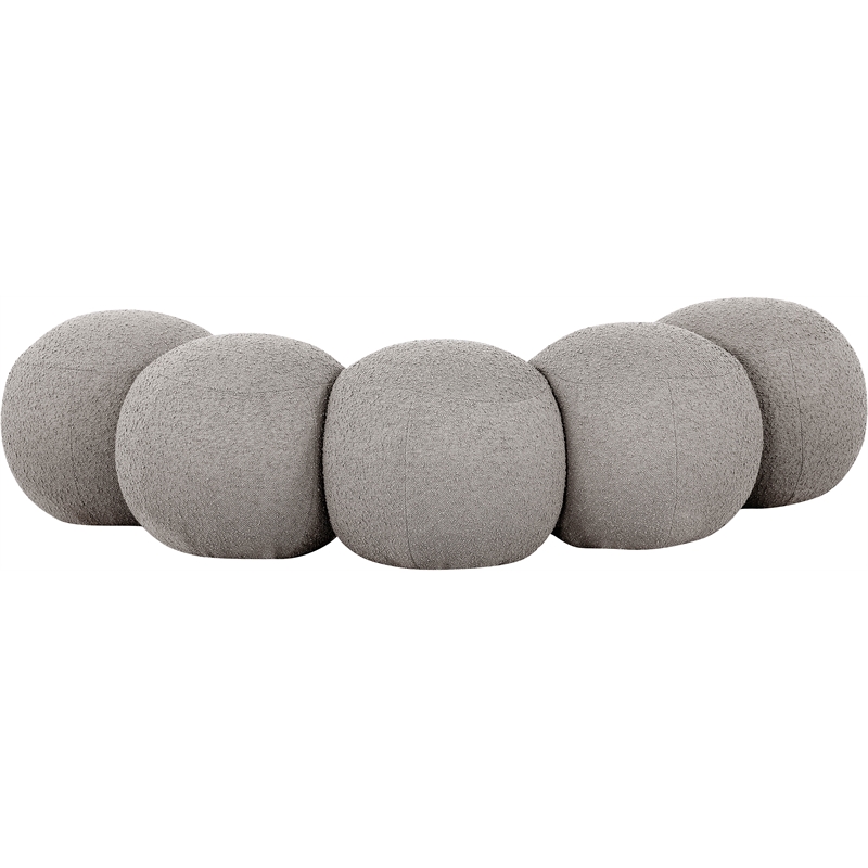 Meridian Furniture Apollo Taupe Boucle Fabric Bench