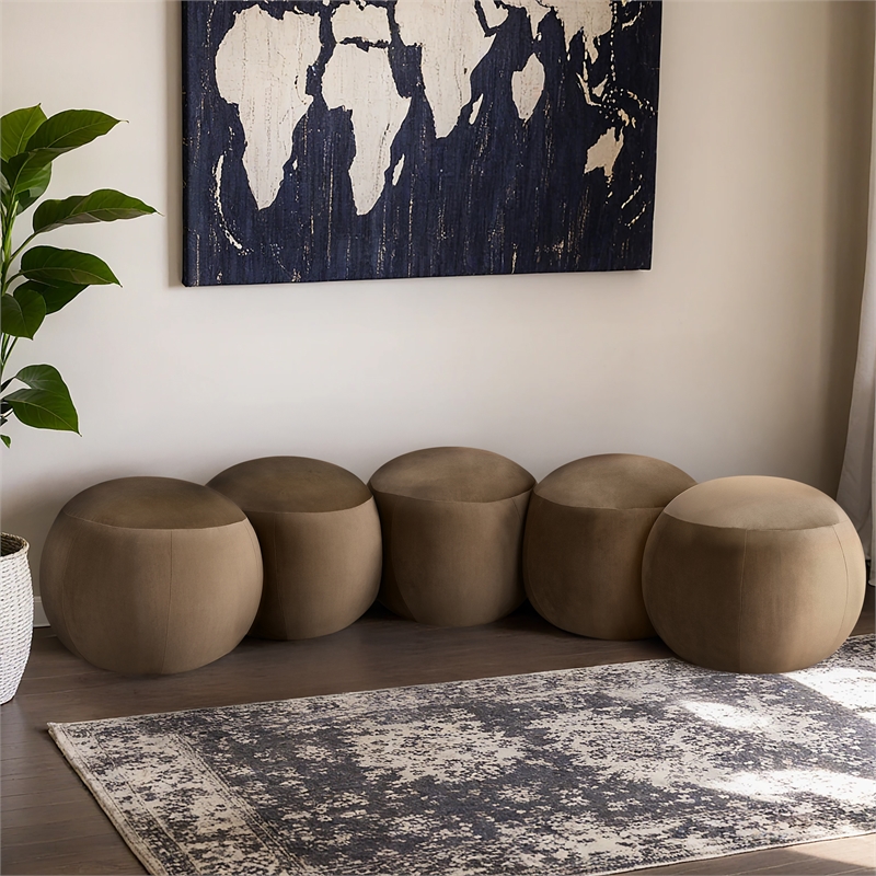 Meridian Furniture Apollo Beige Velvet Bench