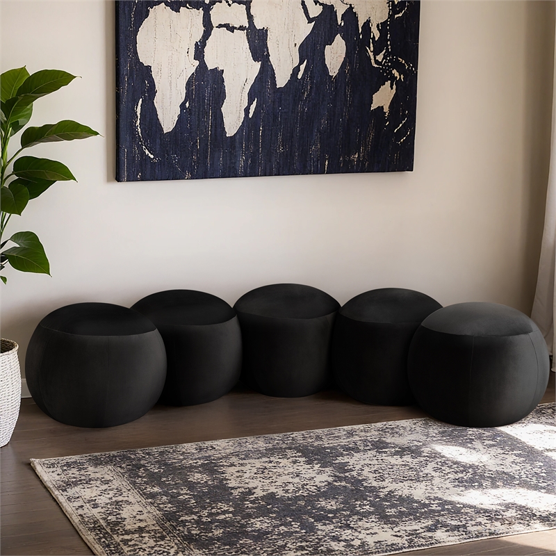 Meridian Furniture Apollo Black Velvet Bench