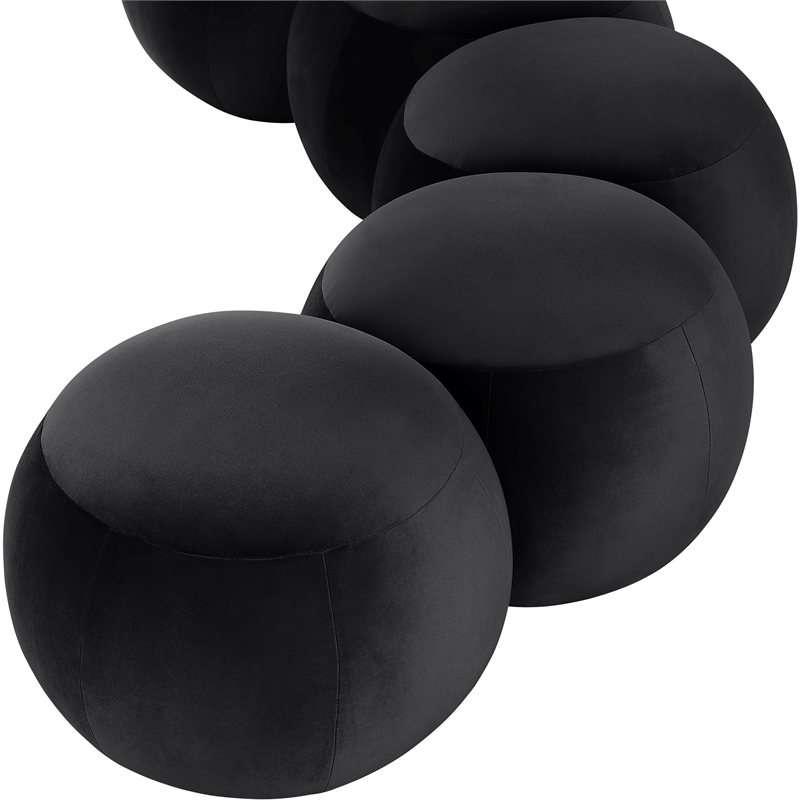 Meridian Furniture Apollo Black Velvet Bench