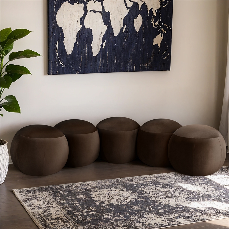 Meridian Furniture Apollo Brown Velvet Bench